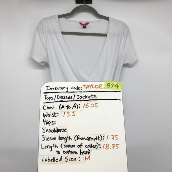 Guess White ribbed surplice V-neck crop top side tie size Medium - Picture 16 of 16